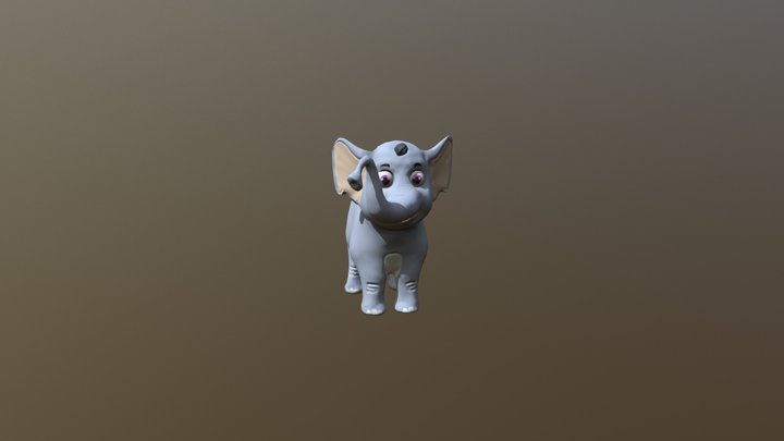 Cartoon Elephant 3D Model