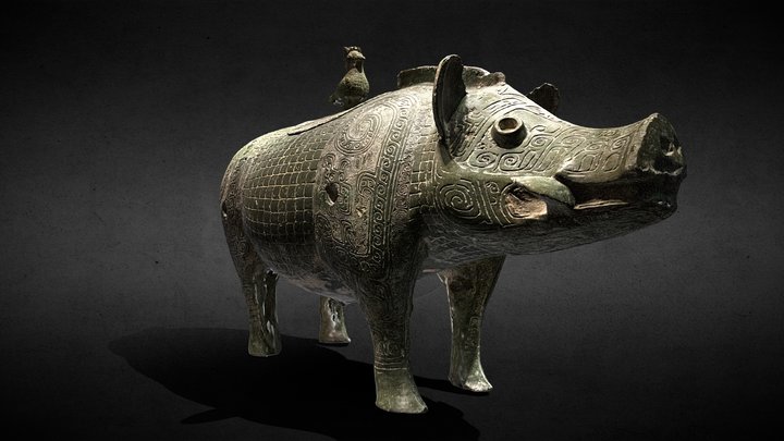 Shang Dynasty pig statue 3D Model
