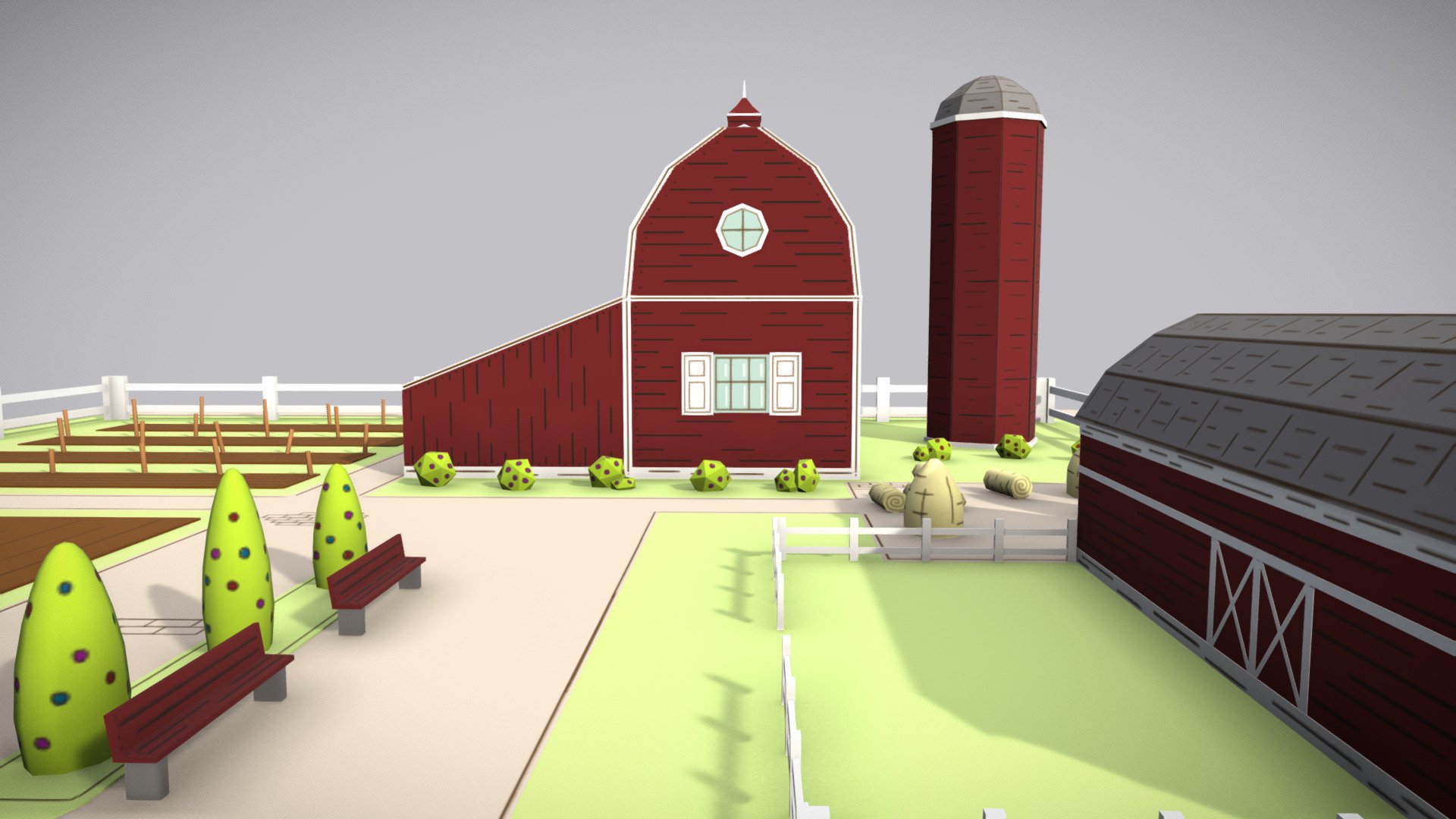Farm Low Poly - Download Free 3D model by marzipanne [cb5424b] - Sketchfab