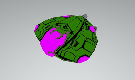 Green Space Ship 3D Model