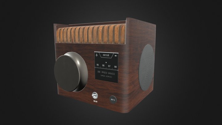 wooden radio no cable 3D Model
