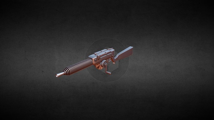 Steampunk Machine Gun 3D Model