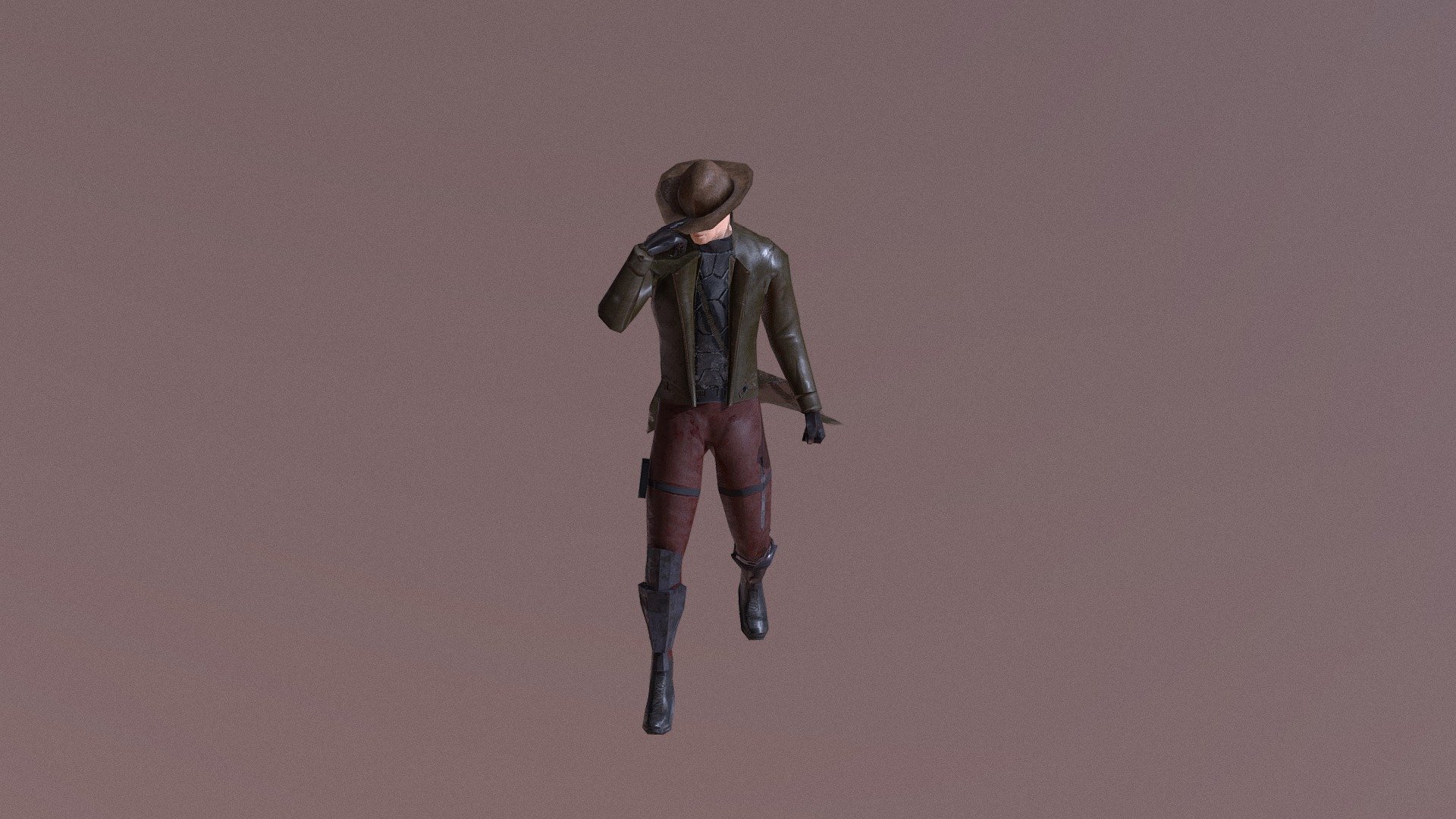 Low poly Cowboy Mercenary