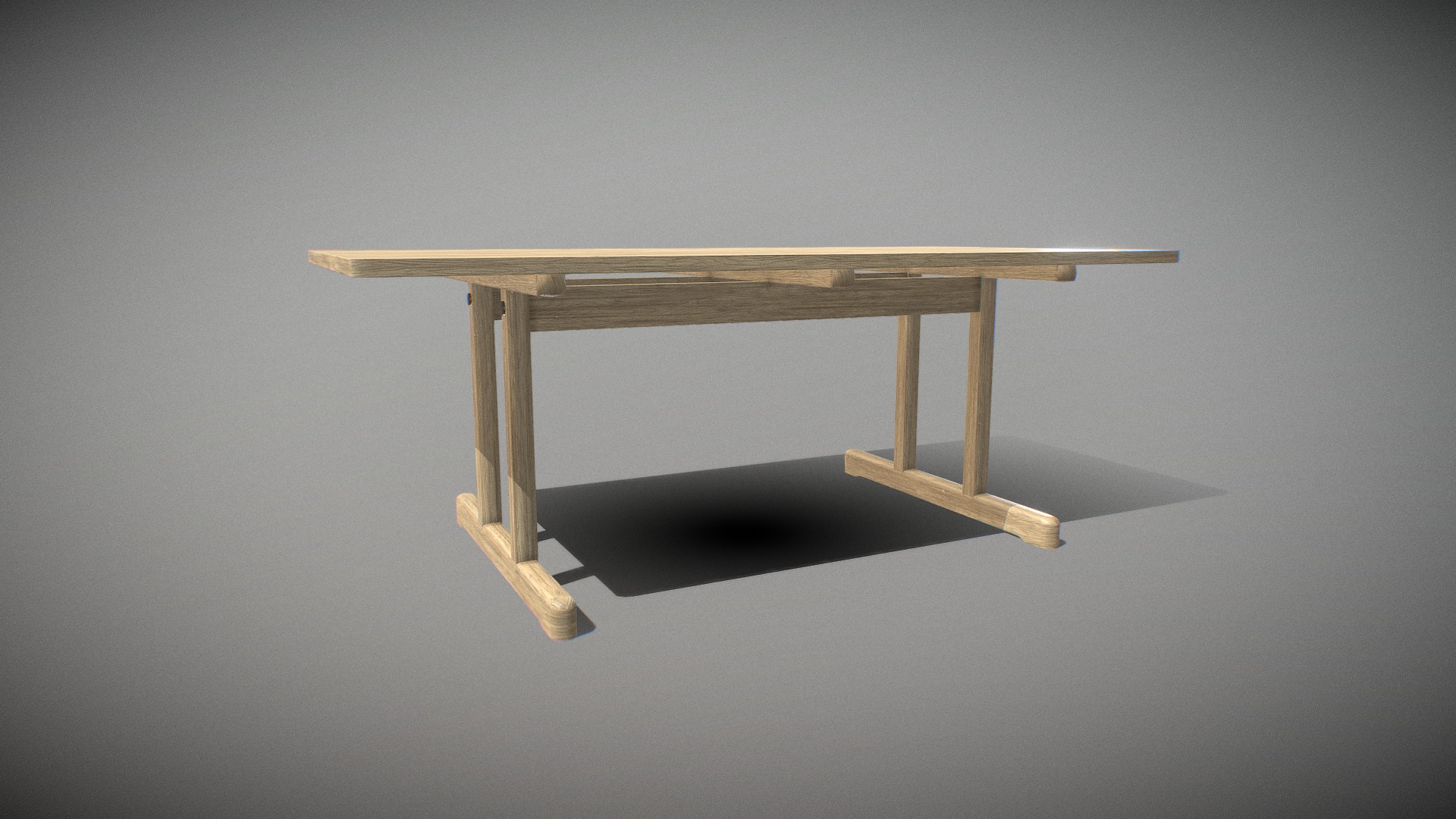 3D model Mogensen 6286 Table-oak soap treated - This is a 3D model of the Mogensen 6286 Table-oak soap treated. The 3D model is about a table with a wooden frame.