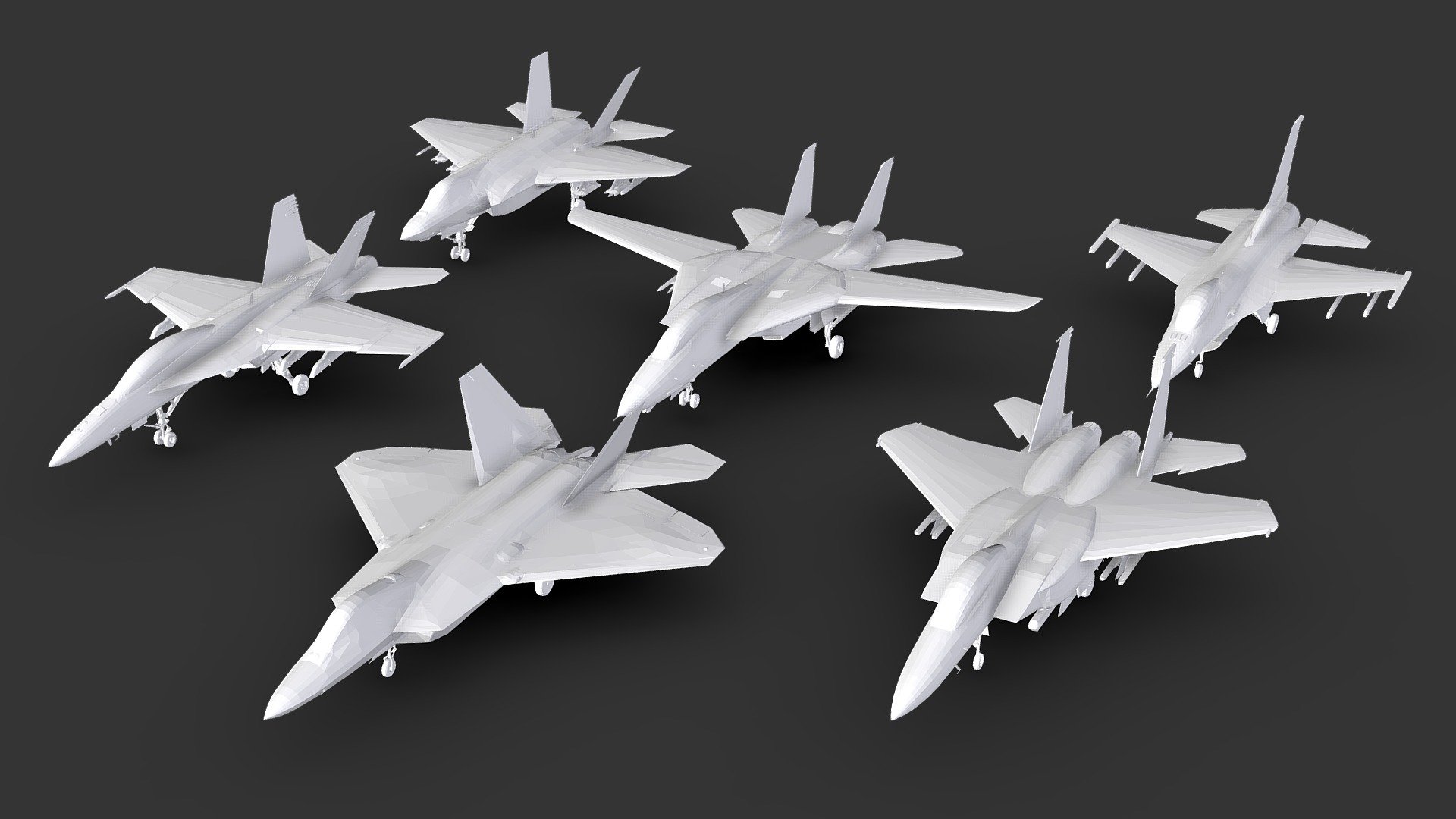 FREE Fighter Jet Collection Low Poly Download Free 3D Model By 