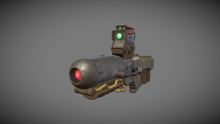 Old Post-Apocalyptic Laser Rifle 3D Model