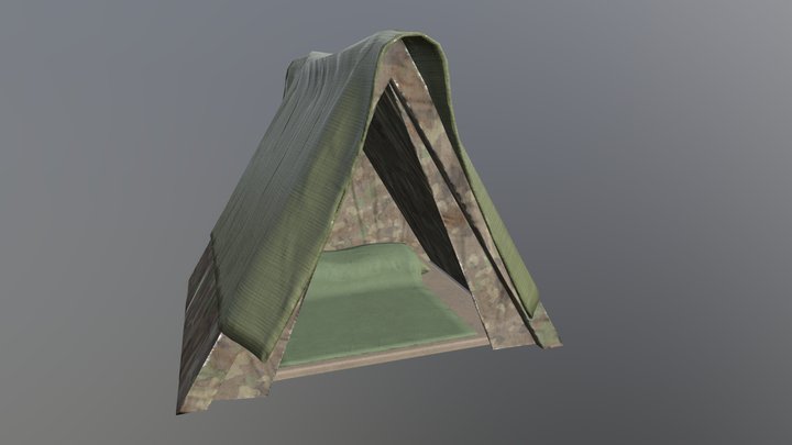 Camouflage Tent 3D Model