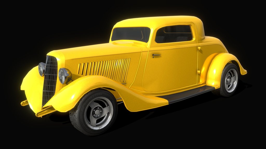Coupe '33 Hot Rod #3 - Low Poly Model