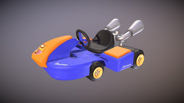 Cartoonish Go-Kart 3D Model