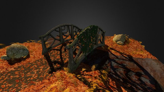 Bridge in Fall 3D Model