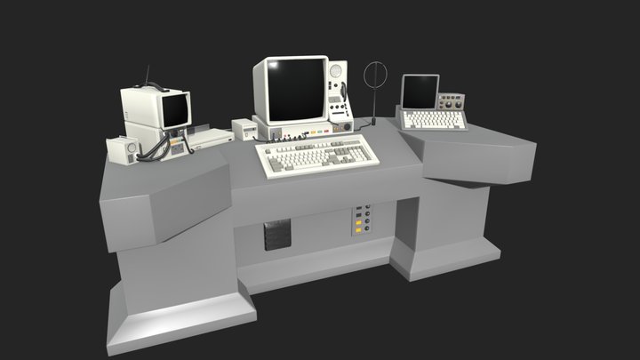 Sci-Fi retro computer console 3D Model