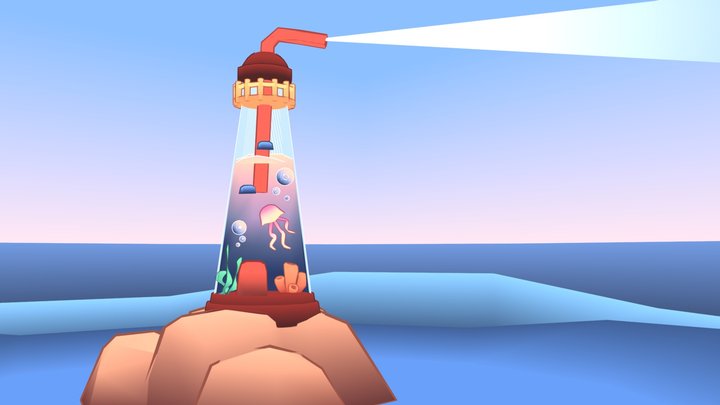 Lighthouse Aquarium Drink 3D Model