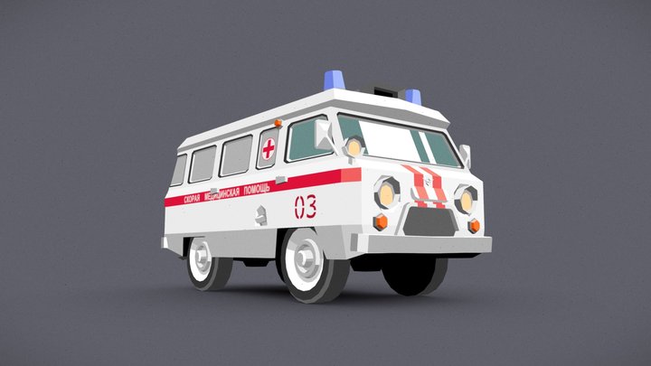 Classic Ambulance Van from 1960s 3D Model