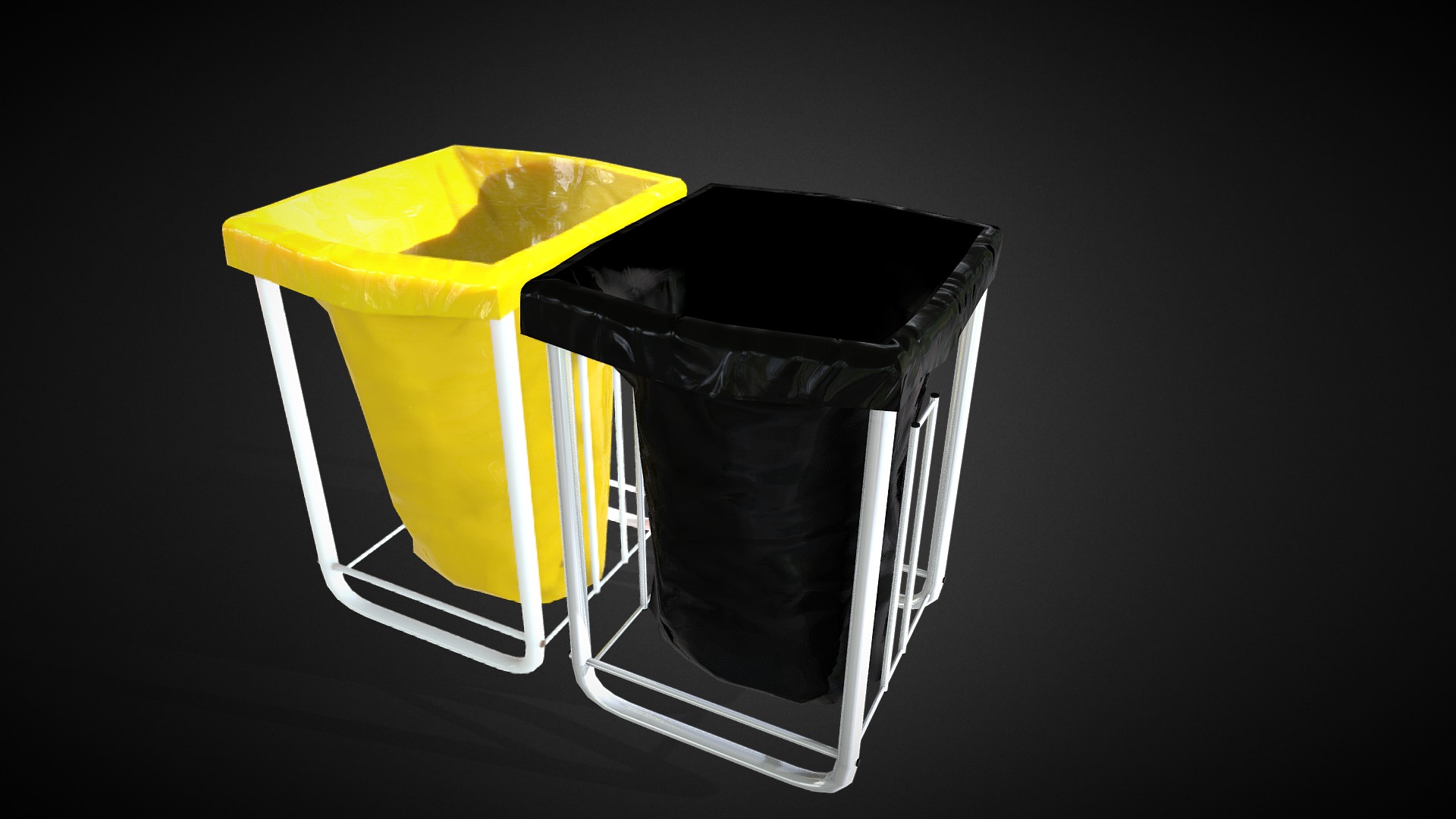 3D model Trash - This is a 3D model of the Trash. The 3D model is about a black and yellow cube.