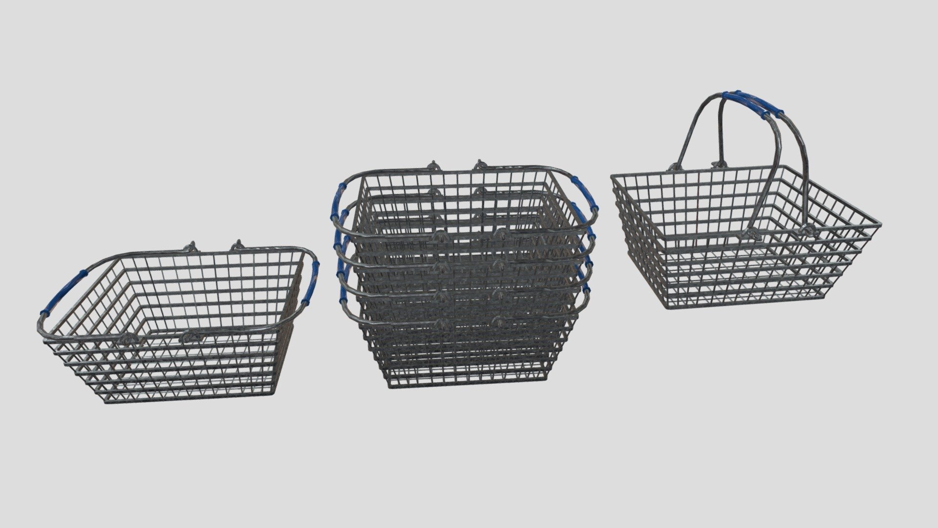 Wire Shopping Basket Animated - 3D model by LordSamueliSolo
