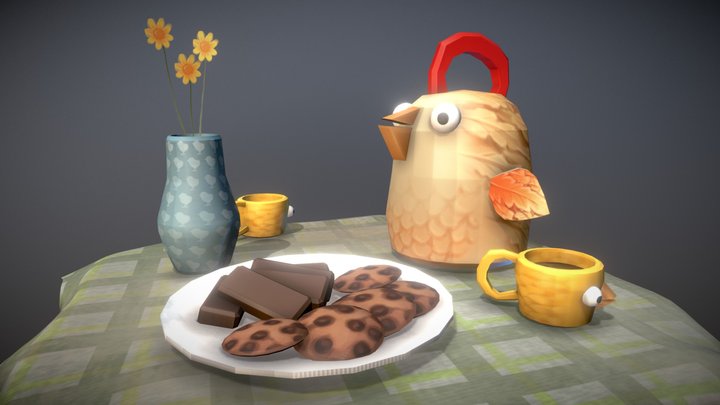 tea chickens 3D Model