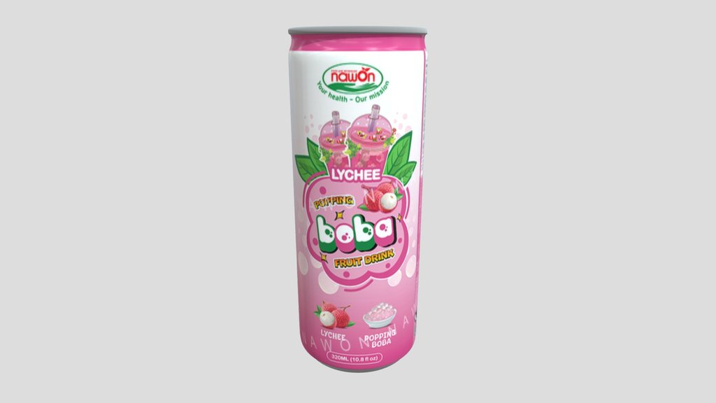 Popping Boba Juice Drink Lychee 320ml Nawon