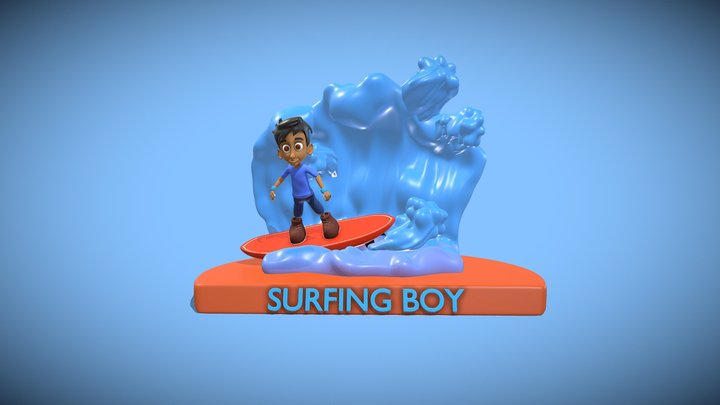 Surfing Boy 3D Model