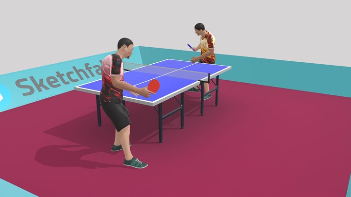 Table tennis animation (Ping pong) 3D Model