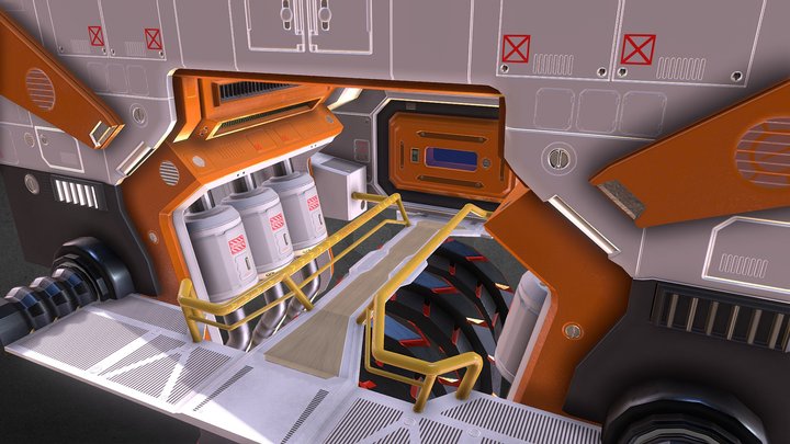 Sci-Fi Engine Room 3D Model