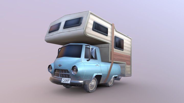 Pickup Truck Camper Van 3D Model