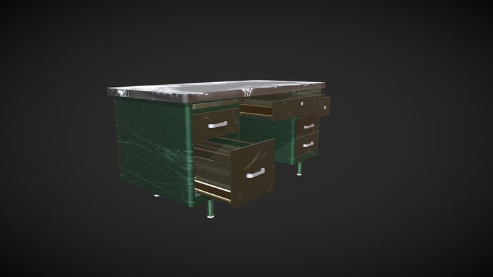 1970's Tanker Desk 3D Model