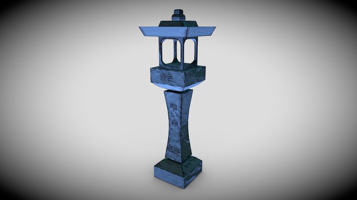 Ancient Stone Lantern 3D Model