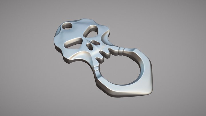 Brass Knuckles Skull 3D Model