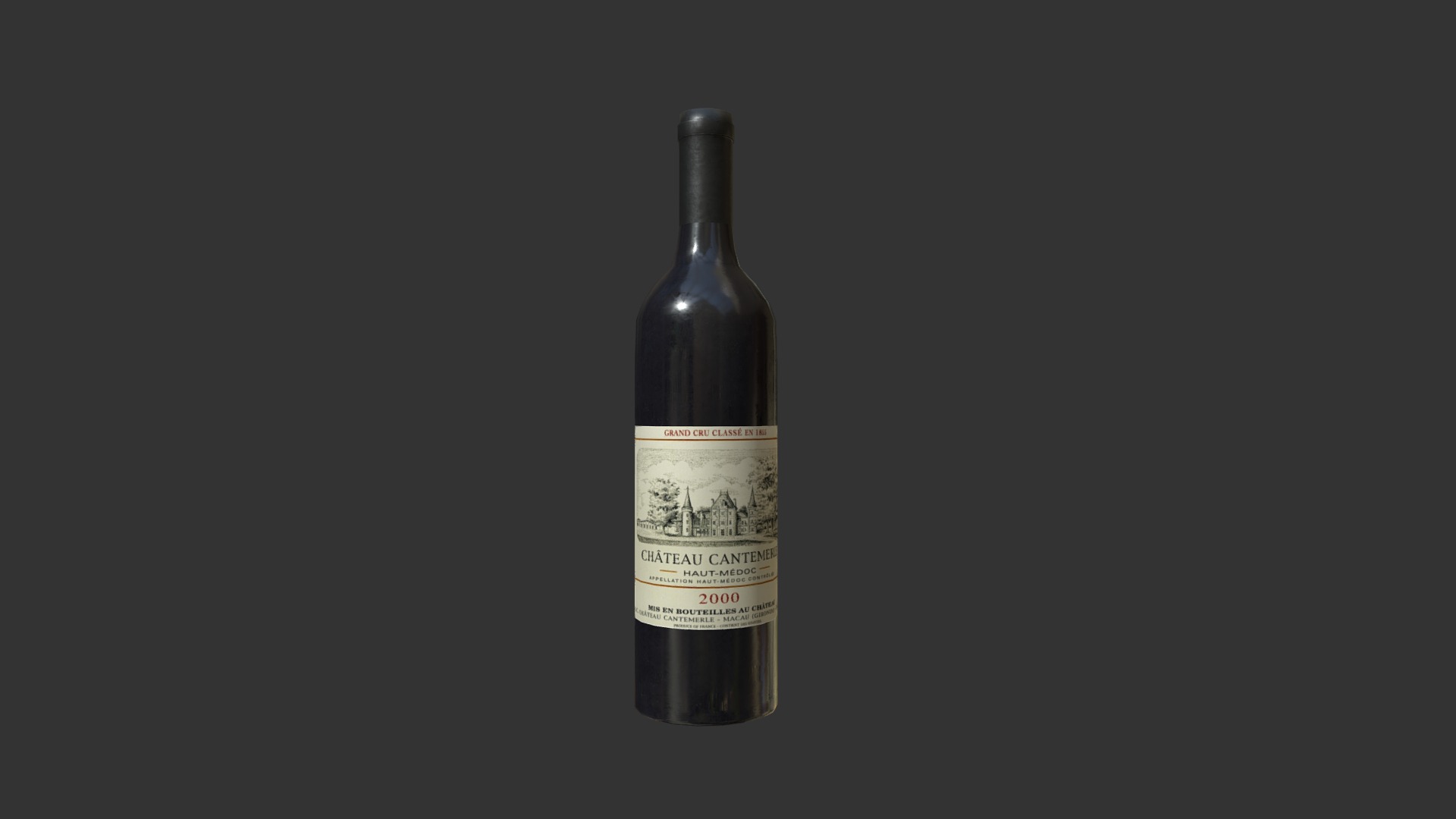 3D model wine bottle Low-poly 3D model - This is a 3D model of the wine bottle Low-poly 3D model. The 3D model is about a bottle of alcohol.