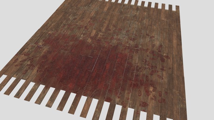 Bloody and Clean Wooden Floor Tiles 3D Model