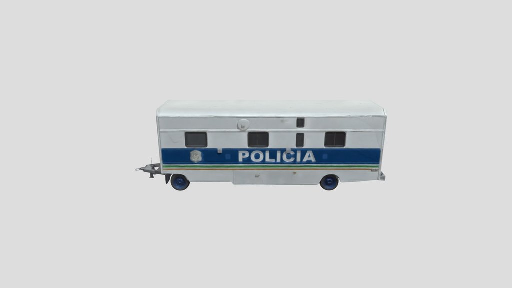 realistic police-mobile-command trailer-3d-model