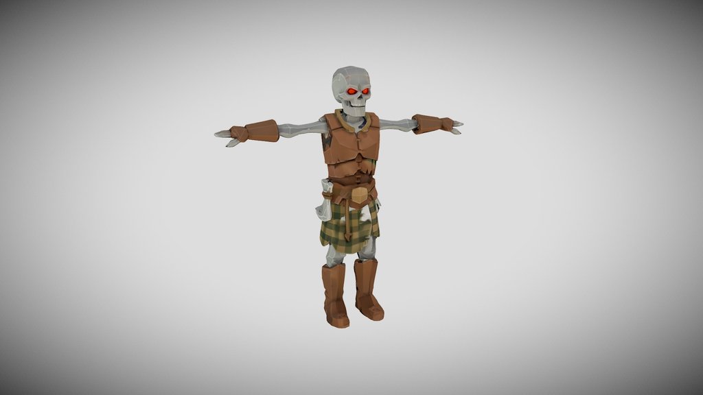 Skeleton Seltic handpainted lowpoly