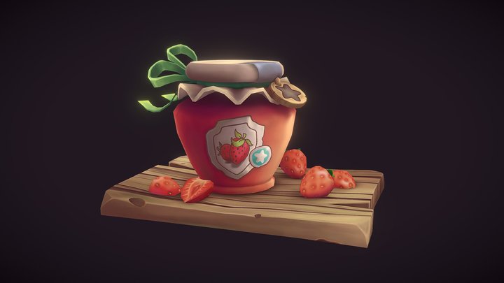 Handpainted Jam Jar 3D Model