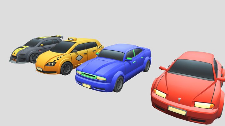 Game Stylized Car 3D Model