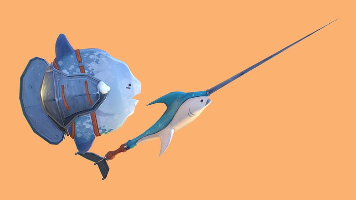 Swordfish and Shieldfish 3D Model