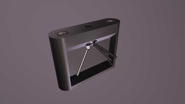Vertical tripod turnstile 3D Model