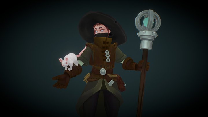 Elf Mage with mouse 3D Model