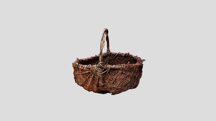 Woven Willow Basket 3D Model