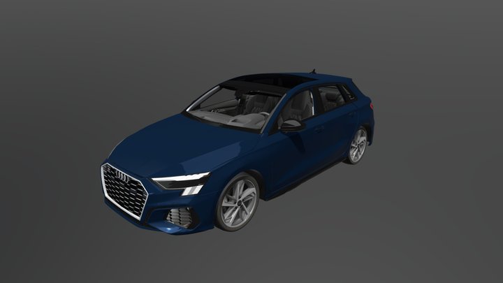 Audi S3 metallic interstellar blue 3D Model