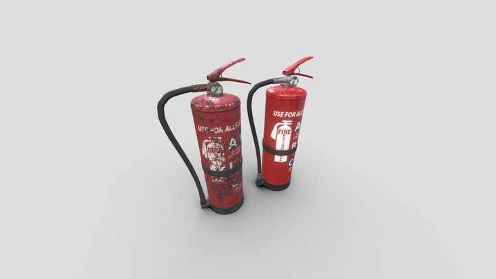 Mid-Poly PBR Fire Extinguisher 3D Model