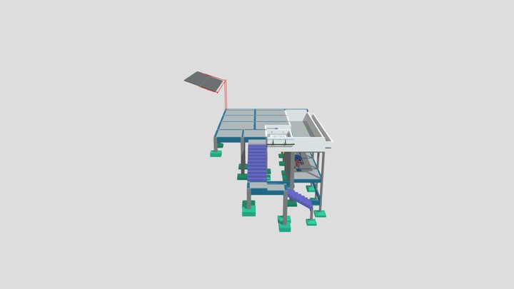 Piscina com Hidro e Aquecimento Solar 3D Model