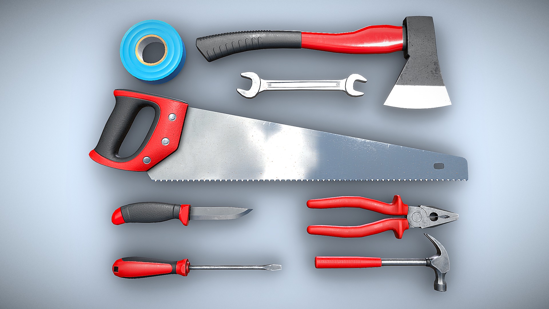 3D model PBR Tools - This is a 3D model of the PBR Tools. The 3D model is about a knife and a knife.