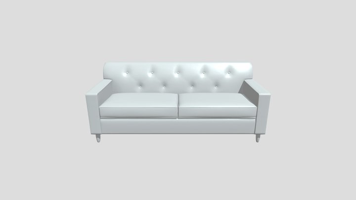 A light gray upholstered sofa 3D Model