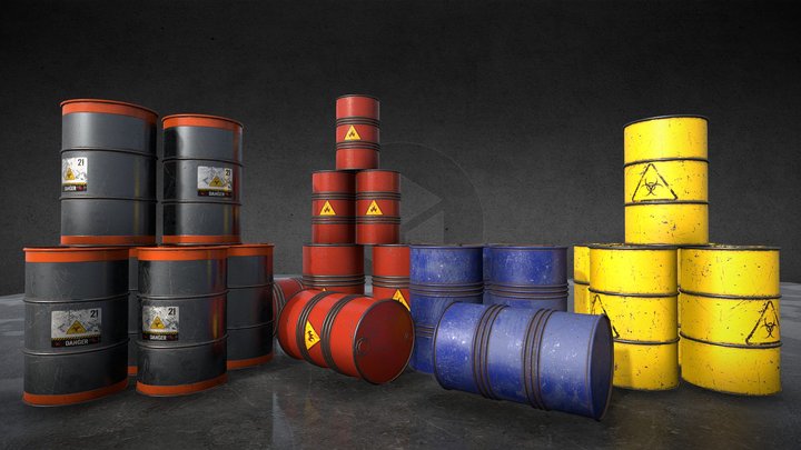 Barrels Pack 3D Model
