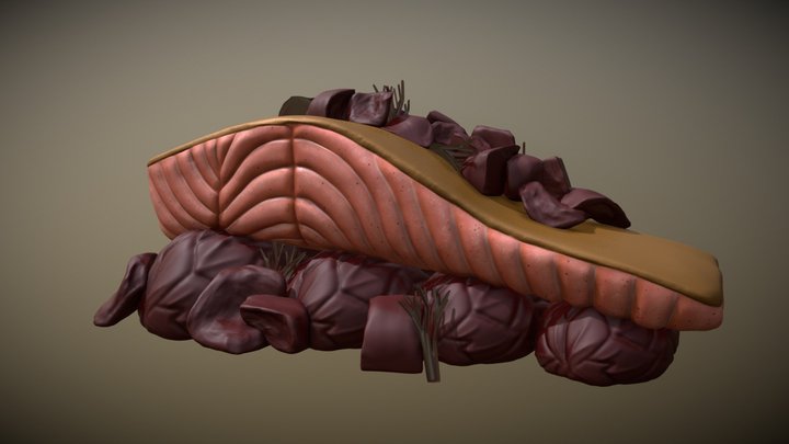 Salmon Dish (Not Yet Finished) 3D Model