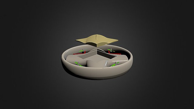 Pizzadrone On Table 3D Model