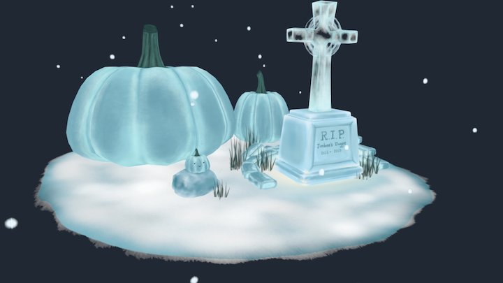Icy Pumpkin Island 3D Model