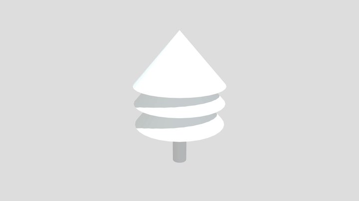 basic untextured pine tree 3D Model