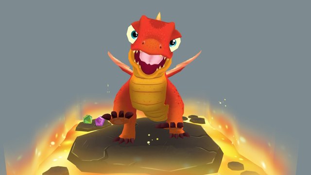 Little Red Dragon 3D Model