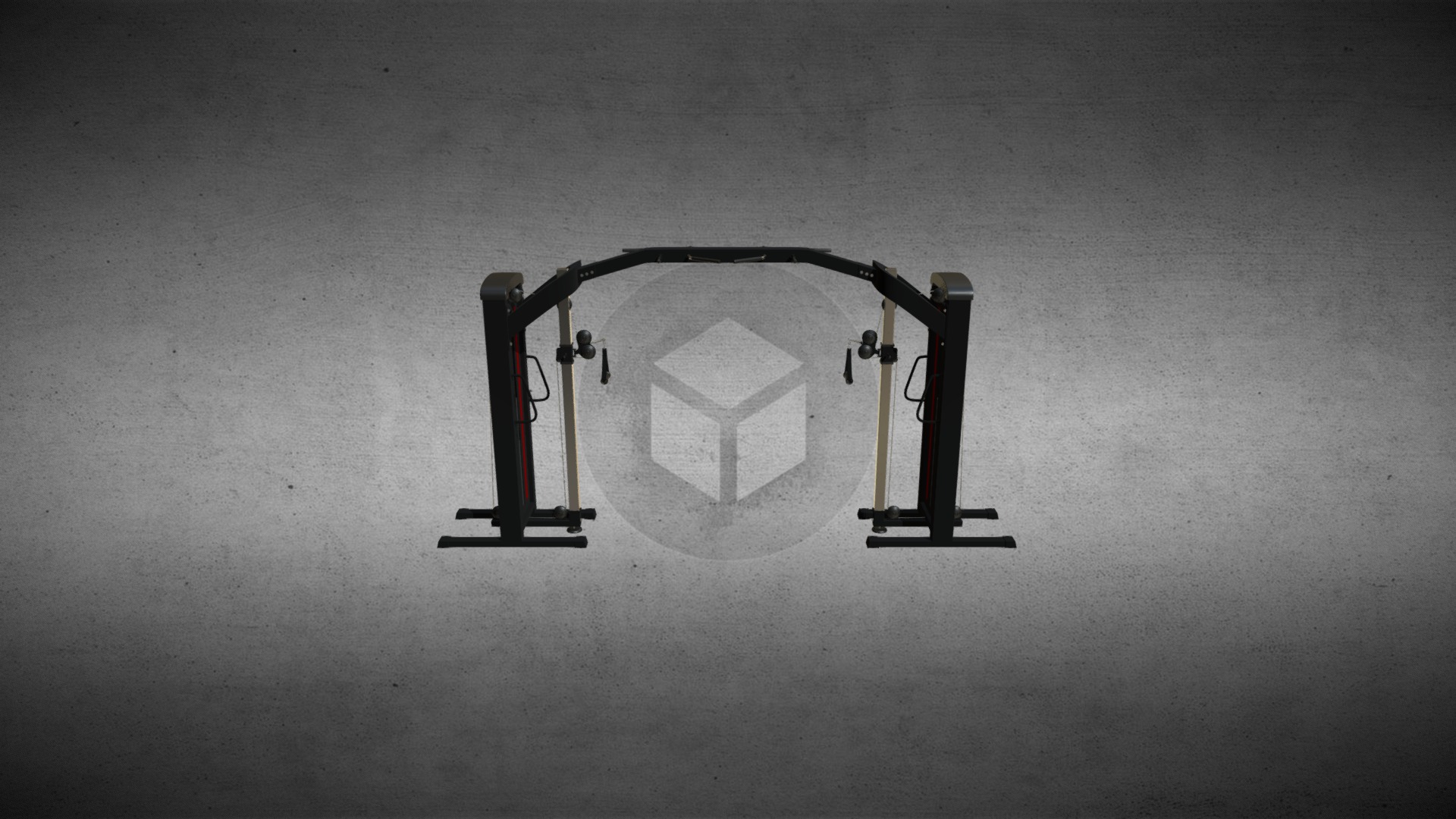 3D model Gym_gate - This is a 3D model of the Gym_gate. The 3D model is about a white square with a black frame.